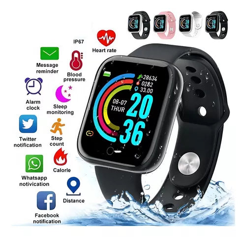 COMBO BOLSO ANTIROBO + SMART WATCH Y68 + PARLANTE CHARGE 5