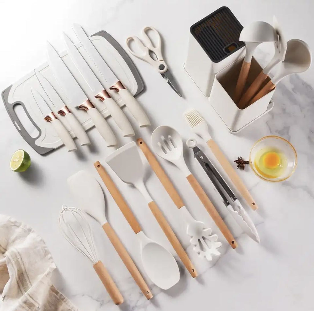 Set Utensilios Cocina Siliconados 19 Piezas