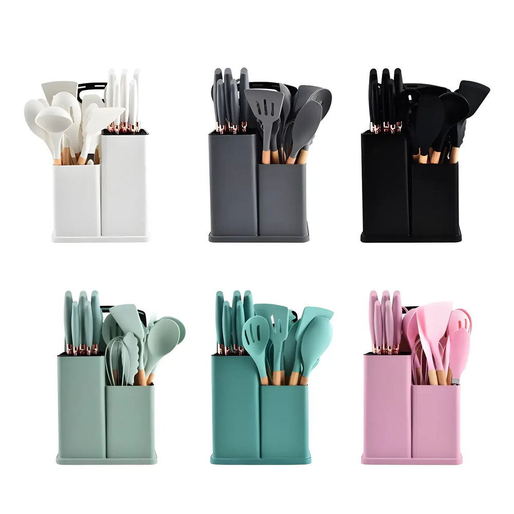 Set Utensilios Cocina Siliconados 19 Piezas