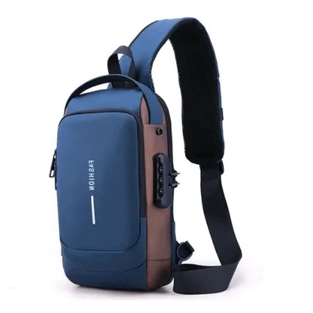 BOLSO DE HOMBRO ANTIRROBO IMPERMEABLE USB