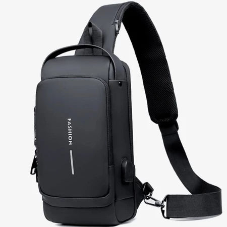 BOLSO DE HOMBRO ANTIRROBO IMPERMEABLE USB